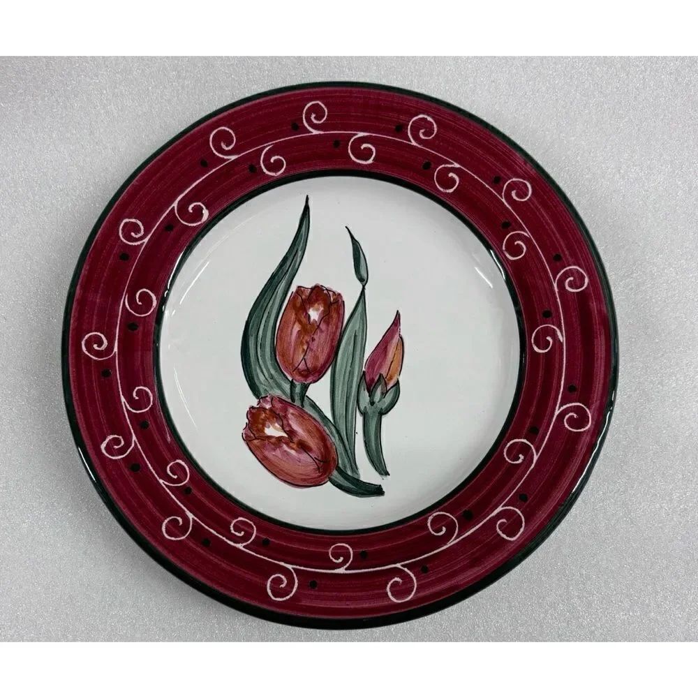 Vintage Grazia - Deruta Made in Italy Tulips Desert/ Salad Plate / Price for 1